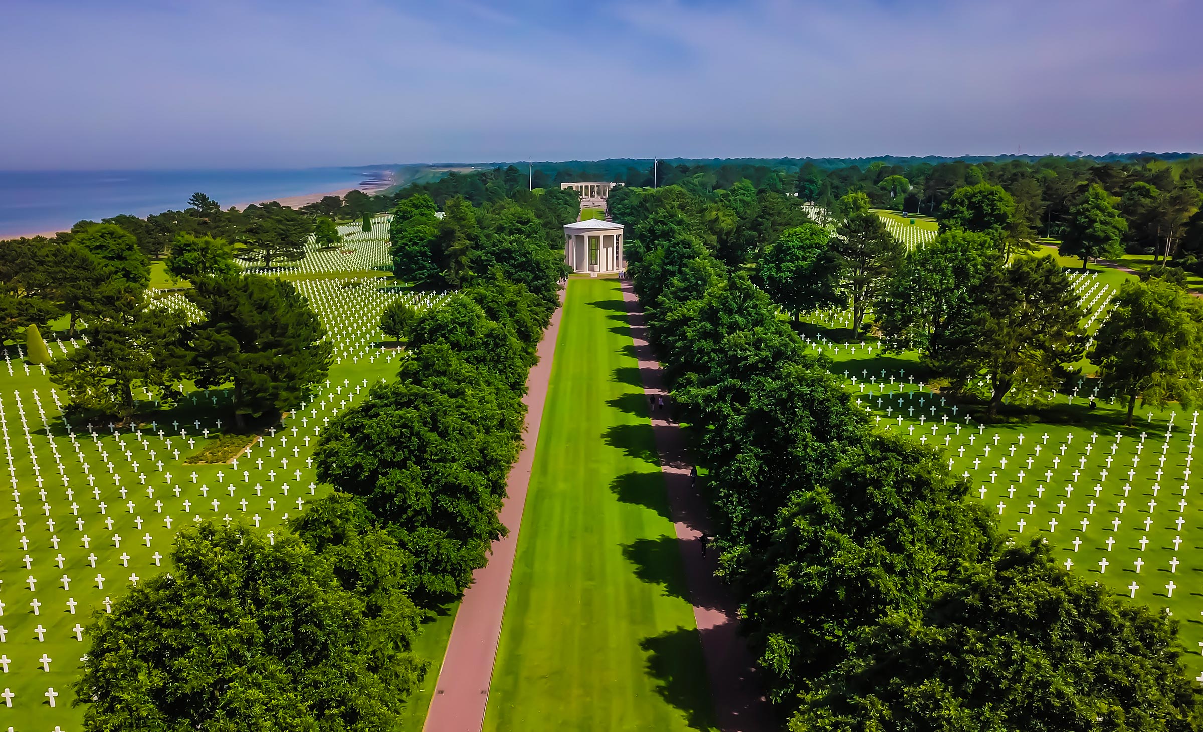 Cimetière américain du débarquement en Normandie près du Domaine de Cussy